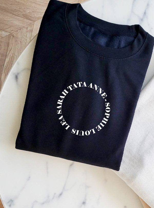 Sweat Marine personnalisable sans capuche “Cercle familiale” unisexe