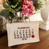 Pochette coton personnalisé "Calendrier de notre amour"