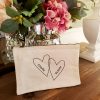 Pochette coton personnalisé "Double coeur"