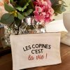 Pochette coton personnalisé "Les copines c'est la vie"