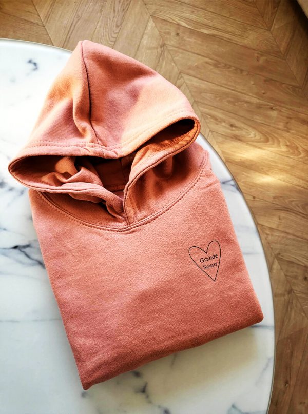 Sweat personnalisable avec capuche "Coeur" enfant