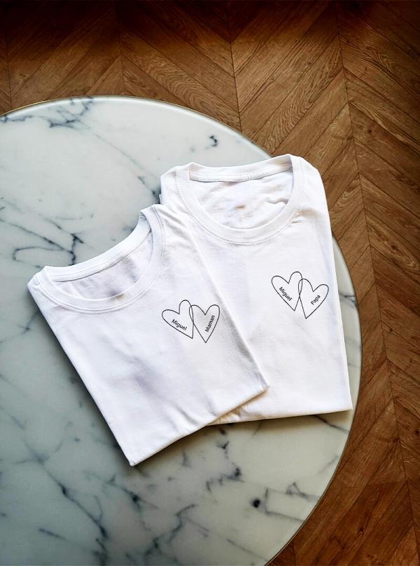 T-Shirt personnalisable "Coeur d'amour !"
