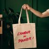 Tote bag en coton personnalisable "L'amour au pouvoir"