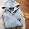 Sweat Bleu ciel personnalisable avec capuche enfant